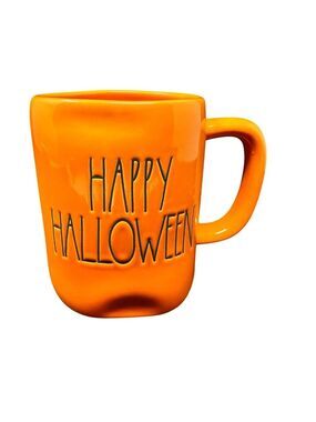 New Rae Dunn Happy Halloween Orange Mug Artisan Collection Magenta Coffee Cup